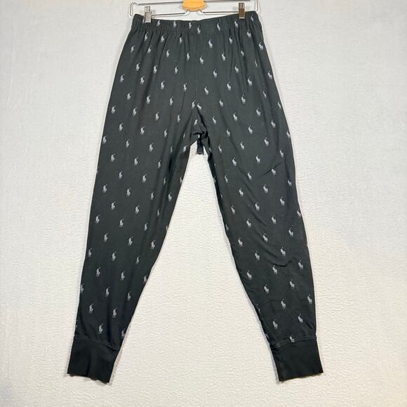 Polo Ralph Lauren Men's Black & Gray Soft Comfy Pony Print Pajama Jogger Pants M - Picture 7 of 10